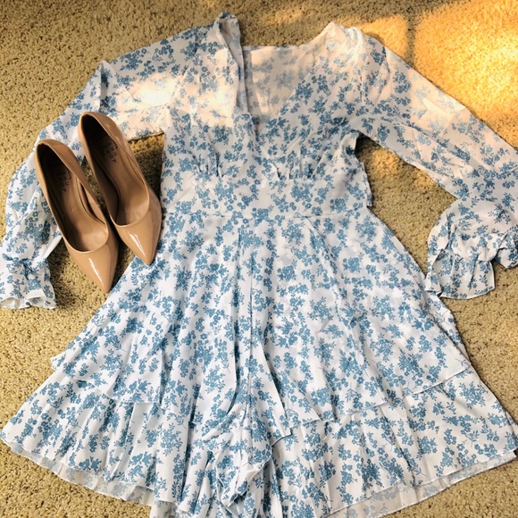 Boho  Ruffles Mesh Floral Print Rompare - Picture 8 of 9